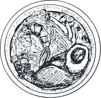 Illustrazione di piatti piemontesi tipici